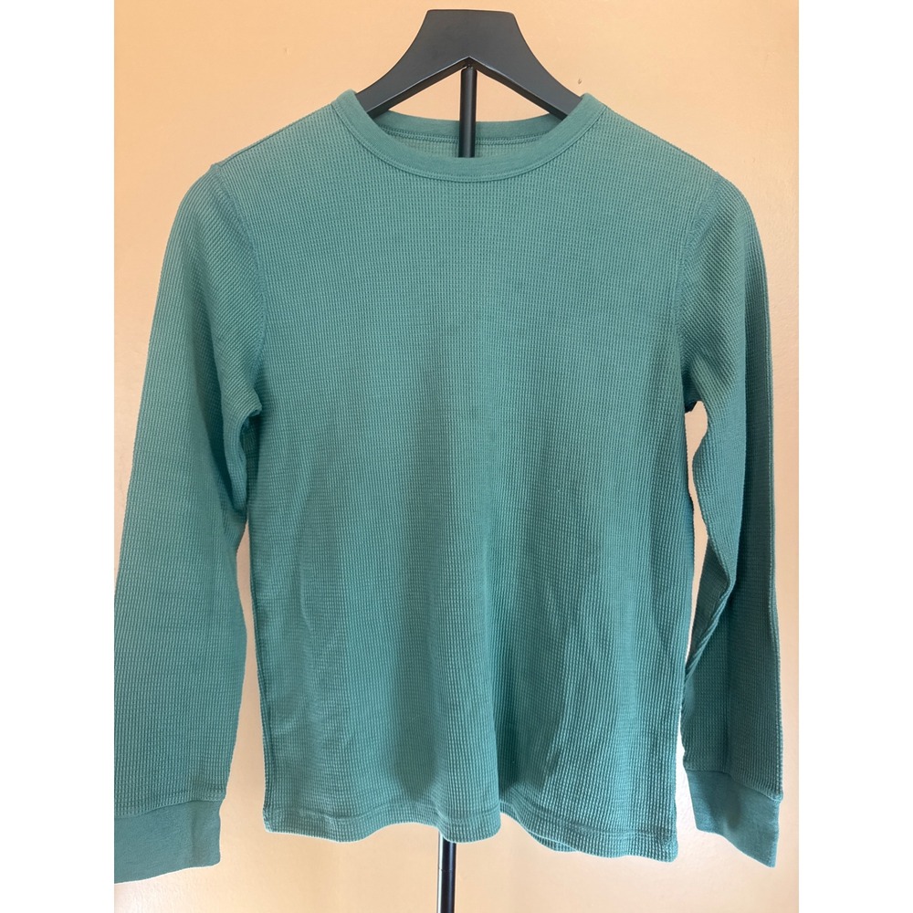 Old Navy Kids Green Waffle Knit Long Sleeve Thermal Shirt Size L 10-12